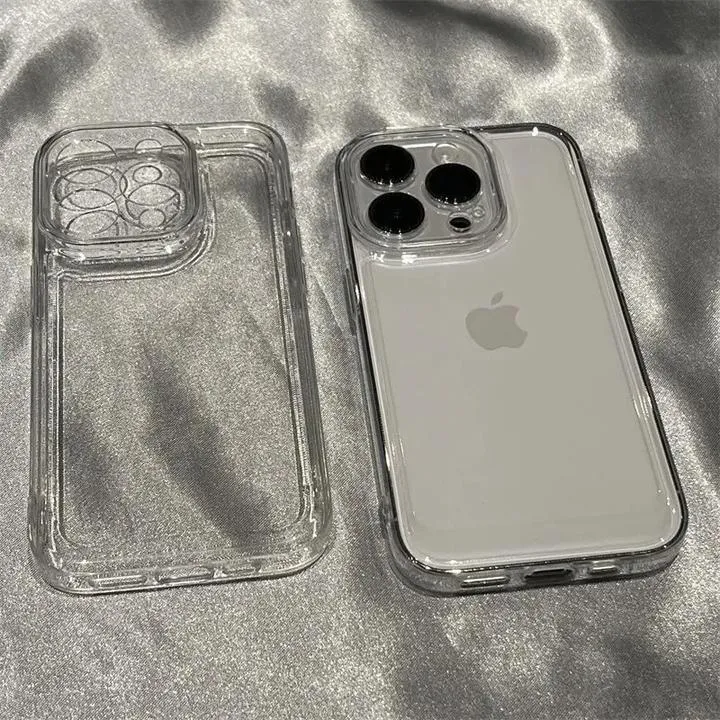 爆款简约苹果手机壳14/15Pro透明iphone13全包软壳12/11个性防摔x