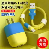 适用苹果快充iPhone14/13/12/11/xr/5/6/7/8/Xxs快充充电头双孔
